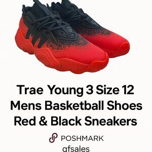 Adidas Trae Young 3 Size 12 Mens Basketball Shoes Red & Black Sneakers
